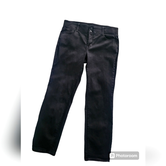 Nine west womens slim straight size 16 black jeans - Picture 1 of 2